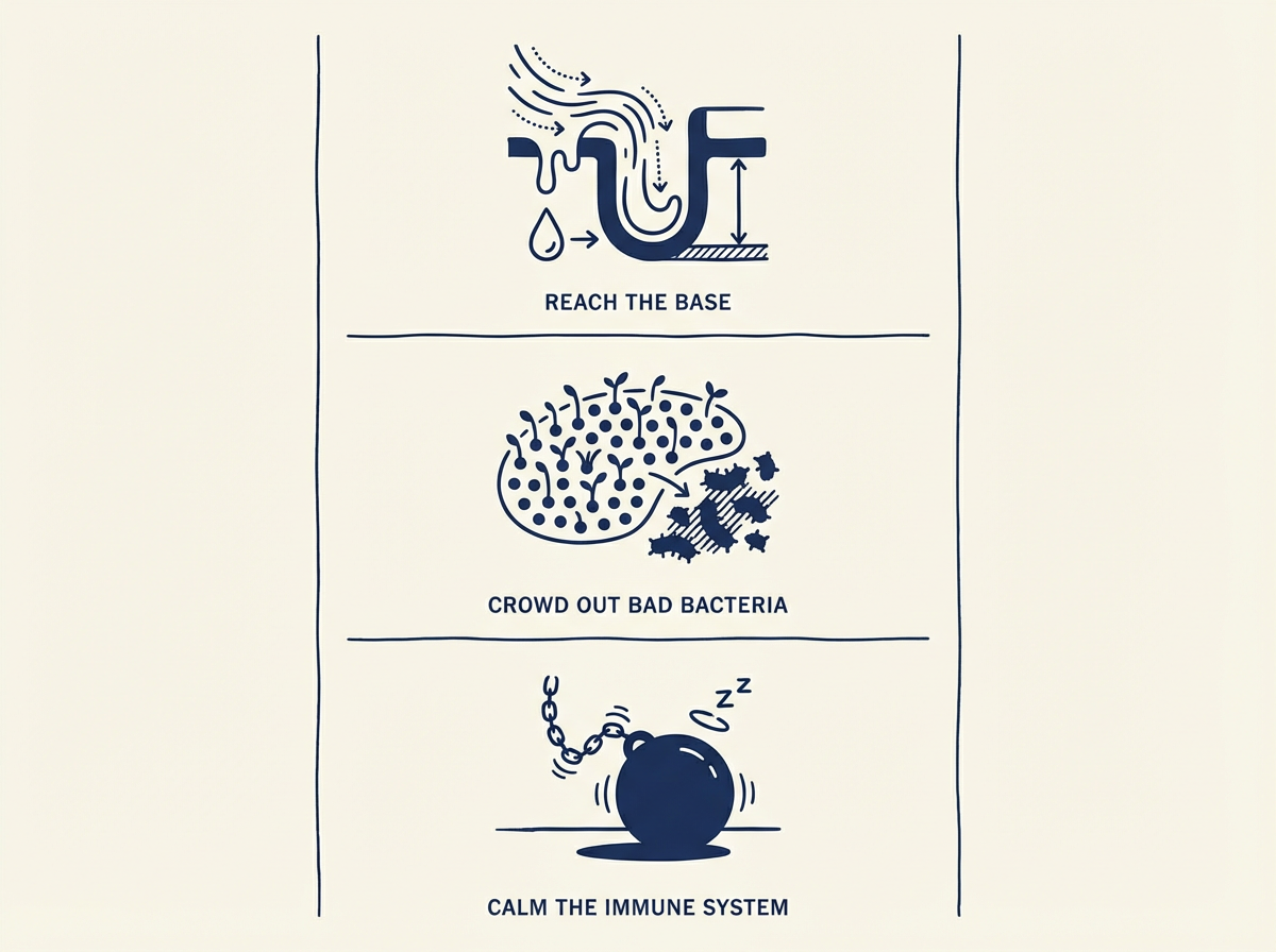 Comparison diagram of a protocol that addresses both bacterial and immune fronts of gum disease